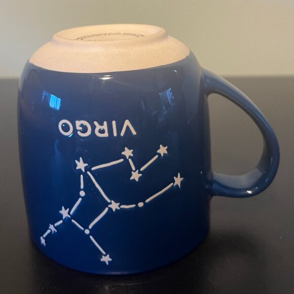 VIRGO Zodiac Horoscope Astrology Constellation Glazed Blue Pottery Mug ~ From P - Picture 10 of 10